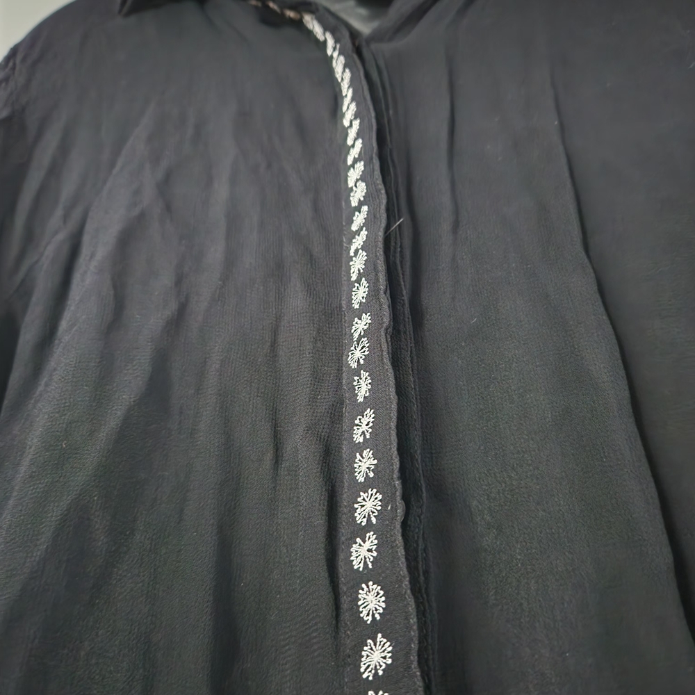 Tristan Black Sheer Button-Down Shirt - Picture 3 of 6